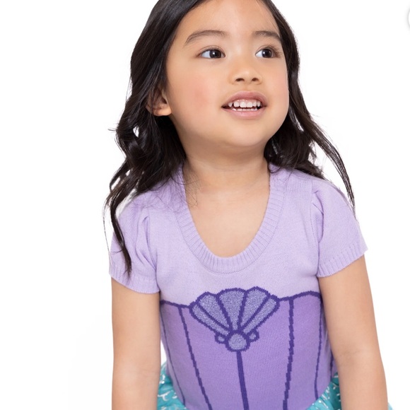 Disney Princess Toddler Girl Ariel Cosplay Sweater Dress, Sizes 12M- 2T - Picture 7 of 13